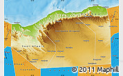 Physical Map of Sanaag, political outside