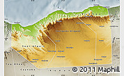 Physical Map of Sanaag, semi-desaturated