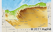 Physical Map of Sanaag, shaded relief outside