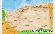 Satellite Map of Sanaag, political shades outside
