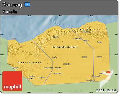 Savanna Style Map of Sanaag, single color outside
