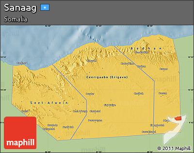Savanna Style Map of Sanaag, single color outside