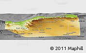 Physical Panoramic Map of Sanaag, darken, desaturated