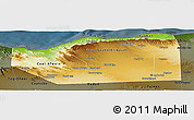 Physical Panoramic Map of Sanaag, darken