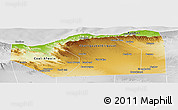 Physical Panoramic Map of Sanaag, lighten, desaturated