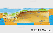 Physical Panoramic Map of Sanaag, political outside