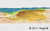 Physical Panoramic Map of Sanaag, satellite outside
