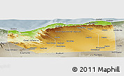 Physical Panoramic Map of Sanaag, semi-desaturated