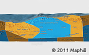 Political Panoramic Map of Sanaag, darken