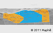 Political Panoramic Map of Sanaag, desaturated