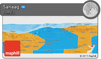 Political Panoramic Map of Sanaag