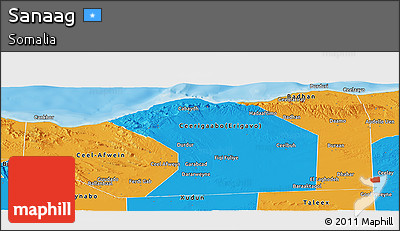 Political Panoramic Map of Sanaag