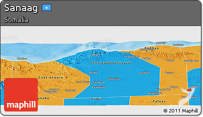 Political Panoramic Map of Sanaag
