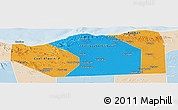 Political Panoramic Map of Sanaag, lighten