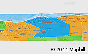 Political Panoramic Map of Sanaag, political shades outside