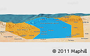 Political Panoramic Map of Sanaag, satellite outside