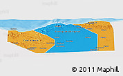 Political Panoramic Map of Sanaag, single color outside