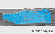 Political Shades Panoramic Map of Sanaag, darken, desaturated