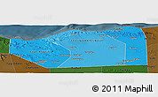 Political Shades Panoramic Map of Sanaag, darken