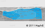 Political Shades Panoramic Map of Sanaag, desaturated