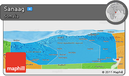 Political Shades Panoramic Map of Sanaag