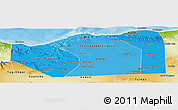 Political Shades Panoramic Map of Sanaag, physical outside