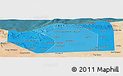 Political Shades Panoramic Map of Sanaag, satellite outside