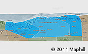Political Shades Panoramic Map of Sanaag, semi-desaturated