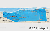 Political Shades Panoramic Map of Sanaag, shaded relief outside