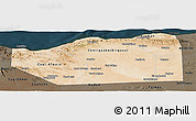 Satellite Panoramic Map of Sanaag, darken