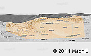 Satellite Panoramic Map of Sanaag, desaturated