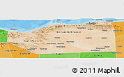 Satellite Panoramic Map of Sanaag, political shades outside
