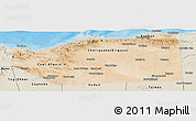 Satellite Panoramic Map of Sanaag, shaded relief outside
