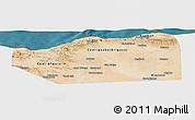 Satellite Panoramic Map of Sanaag, single color outside