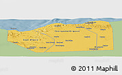 Savanna Style Panoramic Map of Sanaag, single color outside