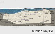 Shaded Relief Panoramic Map of Sanaag, darken