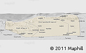 Shaded Relief Panoramic Map of Sanaag, desaturated