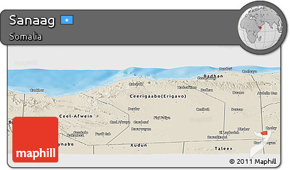 Shaded Relief Panoramic Map of Sanaag