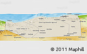 Shaded Relief Panoramic Map of Sanaag, physical outside