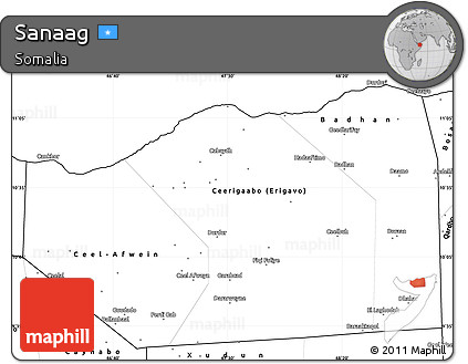 Blank Simple Map of Sanaag