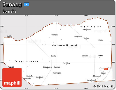 Classic Style Simple Map of Sanaag, cropped outside