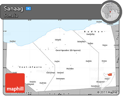 Gray Simple Map of Sanaag