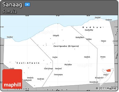 Gray Simple Map of Sanaag