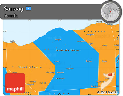 Political Simple Map of Sanaag