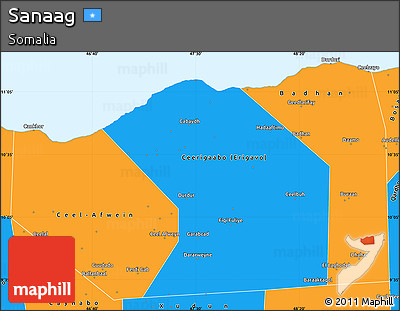 Political Simple Map of Sanaag