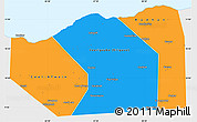 Political Simple Map of Sanaag, single color outside