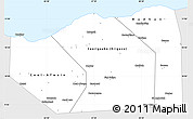 Silver Style Simple Map of Sanaag, single color outside