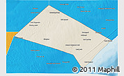 Shaded Relief 3D Map of Aadan, political outside