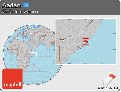 Gray Location Map of Aadan