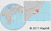 Gray Location Map of Aadan, highlighted parent region